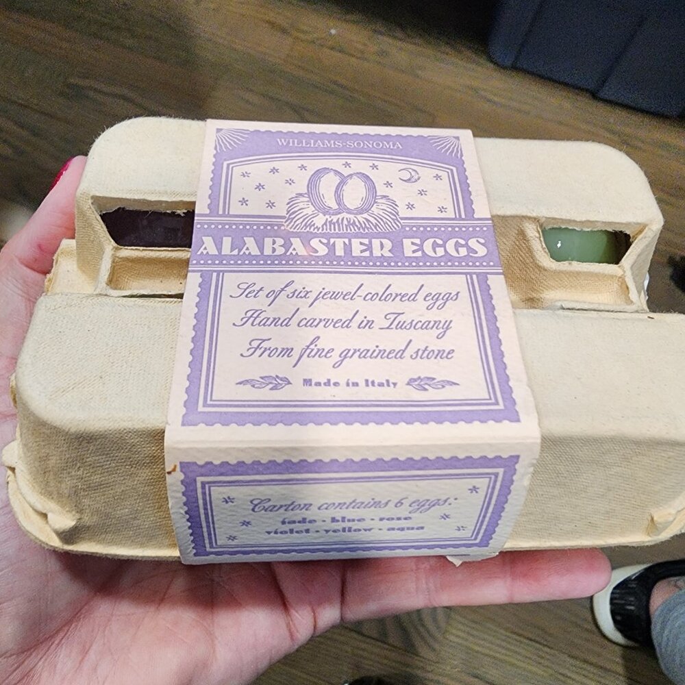 Williams-Sonoma Alabaster Eggs Set of 6 jewel-colored eggs